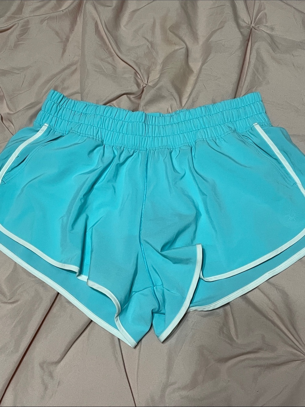 OFFLINE By Aerie Running Shorts Womens Aqua Blue Flowy Dolphin Athletic Sz Small